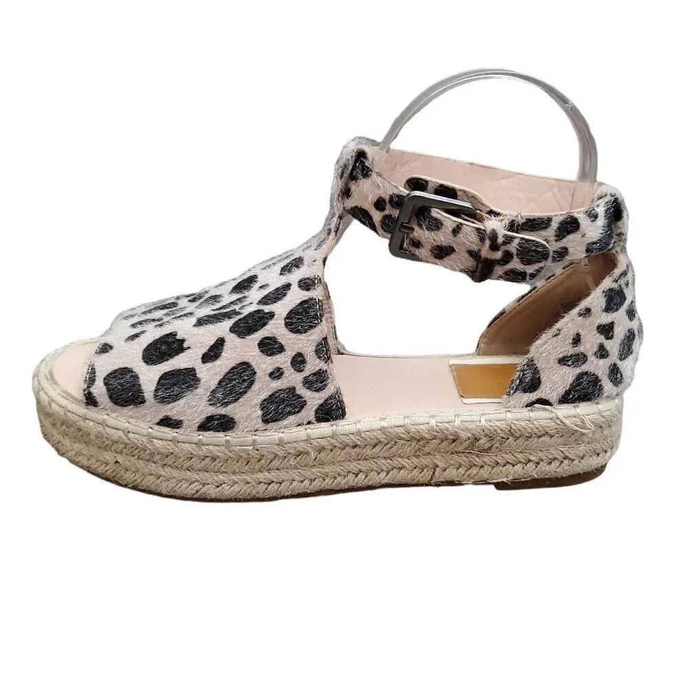 ❤️ 283 BellaMarie Moira Animal Print Brown Leopard Ankle-Strap Espadrille Sandal